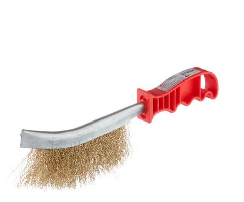 Щітка дротяна універсальна, рифлений дріт, вкритий латунню, пластмасова рукоятка INTERTOOL (BT-0001)